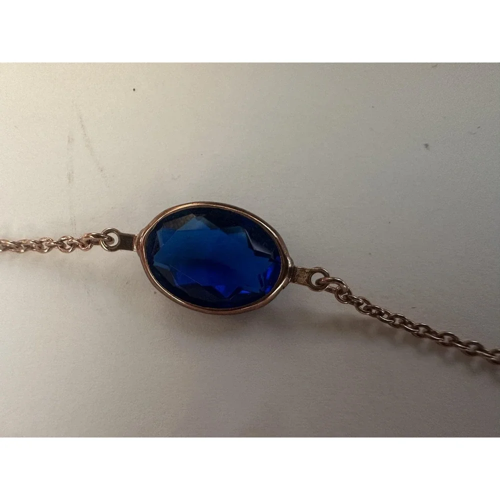 Alainn Long Bezel Necklace‎ Rose Gold Color Cubic Zirconias 48